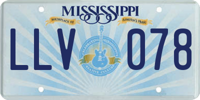 MS license plate LLV078