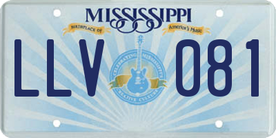 MS license plate LLV081