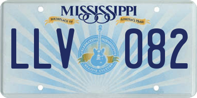 MS license plate LLV082
