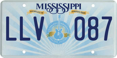 MS license plate LLV087
