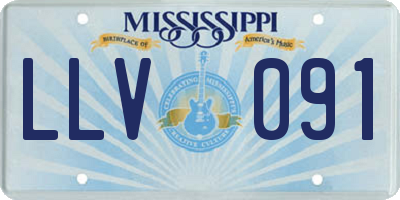 MS license plate LLV091