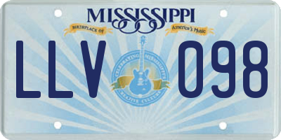 MS license plate LLV098