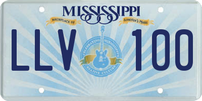 MS license plate LLV100