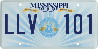 MS license plate LLV101