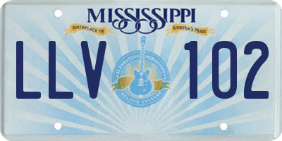 MS license plate LLV102