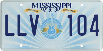 MS license plate LLV104
