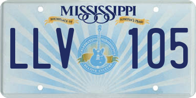 MS license plate LLV105