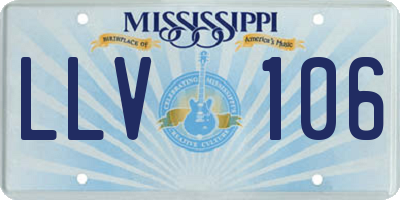 MS license plate LLV106