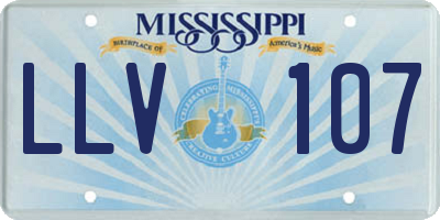 MS license plate LLV107