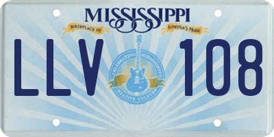 MS license plate LLV108