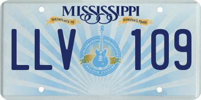 MS license plate LLV109