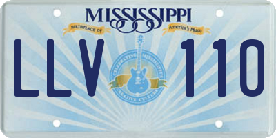 MS license plate LLV110