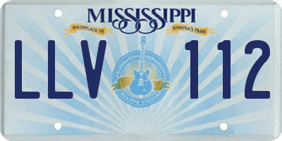 MS license plate LLV112