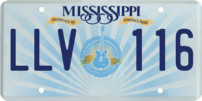 MS license plate LLV116