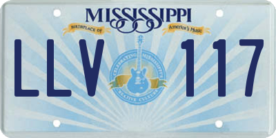 MS license plate LLV117