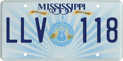 MS license plate LLV118