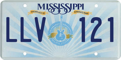 MS license plate LLV121