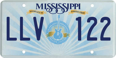MS license plate LLV122