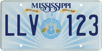 MS license plate LLV123
