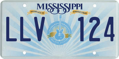 MS license plate LLV124