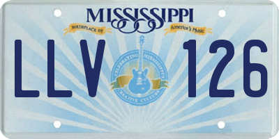MS license plate LLV126