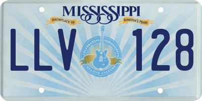 MS license plate LLV128