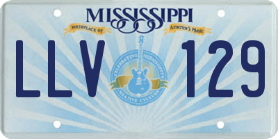 MS license plate LLV129