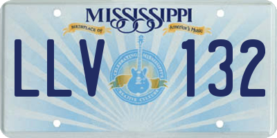 MS license plate LLV132