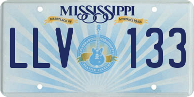 MS license plate LLV133