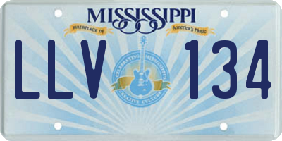 MS license plate LLV134