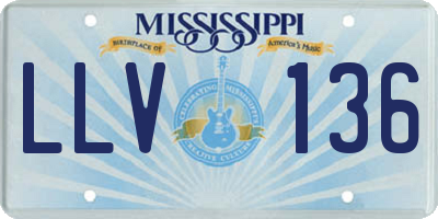 MS license plate LLV136