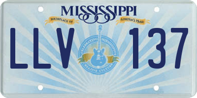 MS license plate LLV137