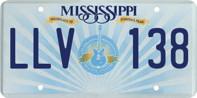 MS license plate LLV138