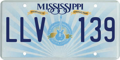 MS license plate LLV139