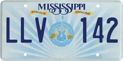 MS license plate LLV142