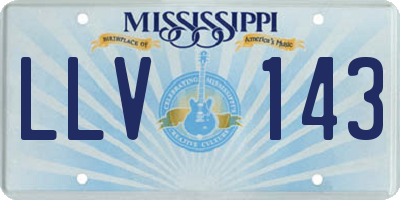 MS license plate LLV143