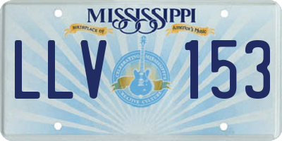 MS license plate LLV153