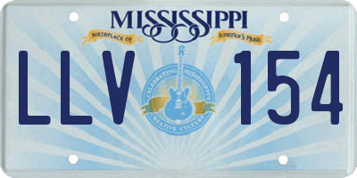 MS license plate LLV154