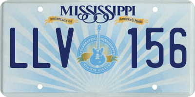 MS license plate LLV156