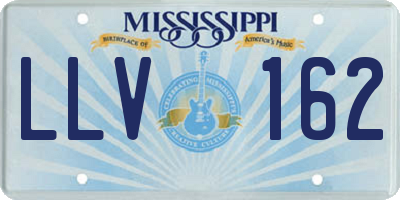 MS license plate LLV162