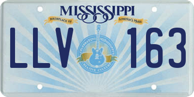MS license plate LLV163
