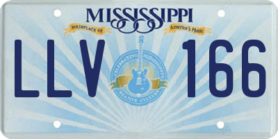 MS license plate LLV166