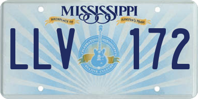 MS license plate LLV172