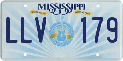 MS license plate LLV179