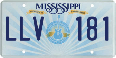 MS license plate LLV181