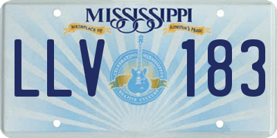 MS license plate LLV183