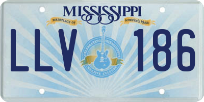 MS license plate LLV186