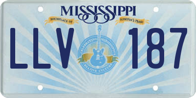 MS license plate LLV187