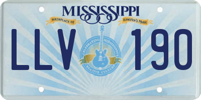 MS license plate LLV190