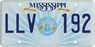 MS license plate LLV192